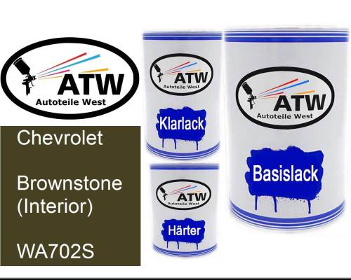 Chevrolet, Brownstone (Interior), WA702S: 500ml Lackdose + 500ml Klarlack + 250ml Härter - Set, von ATW Autoteile West.